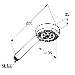 Kludi Logo - Pommeau de douche, 3 jets, noir mat 6830039-00