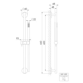 Steinberg 340 - Set de pommeau de douche, barre et flexible, chrome 340 1600