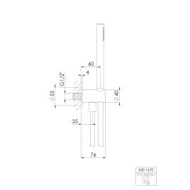 Steinberg 340 - Set de pommeau de douche, support et flexible, or brossé 340 1670 BG
