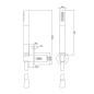 Cersanit Inverto - Set de pommeau de douche, support et flexible, chrome S951-398
