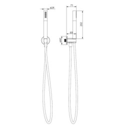 Cersanit Inverto - Set de pommeau de douche, support et flexible, chrome S951-708