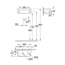 Grohe Euro Ceramic - Lave-mains, 370x180 mm, blanc alpin 39327000
