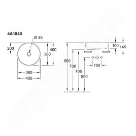 Villeroy & Boch Collaro - Vasque, diamètre 400 mm, blanc alpin 4A184001