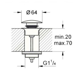 Grohe Garnitures de vidage - Bonde de vidage, Hard Graphite brossé 65807AL0