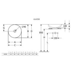 Villeroy & Boch Loop&Friends - Vasque, diamètre 380 mm, avec trop-plein, blanc alpin 4A450001