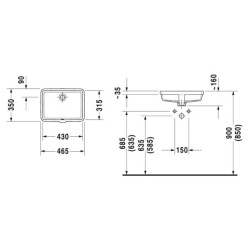 Duravit Vero - Vasque à encastrer, 430x315 mm, blanc alpin 0330430000