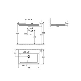 Grohe Cube Ceramic - Lave-mains avec trop-plein, 455x350 mm, PureGuard, blanc alpin 3948300H
