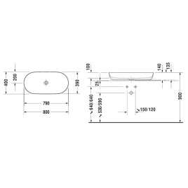 Duravit Luv - Vasque 800x400 mm, blanc 0379800000