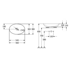 Villeroy & Boch Loop&Friends - Vasque, 560x380 mm, avec trop-plein CeramicPlus, blanc alpin 4A4700R1