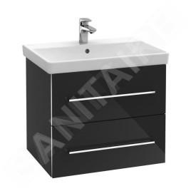 Villeroy & Boch Avento - Meuble lavabo 650x470 mm, avec trop-plein, trou de robinetterie, blanc alpin 41586501