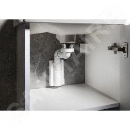 Bruckner Accessoires - Siphon d'évier gain de place Murales, 1 1/4, bonde 32 mm, blanc 151.032.0