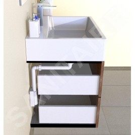 Bruckner Accessoires - Siphon d'évier gain de place Murales, 1 1/4, bonde 32 mm, blanc 151.032.0