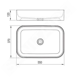 Ravak Ceramic - Vasque Slim, 550x370 mm, blanc XJX01155002