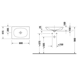 Duravit Viu - Vasque 600x415 mm, blanc alpin 2358600000