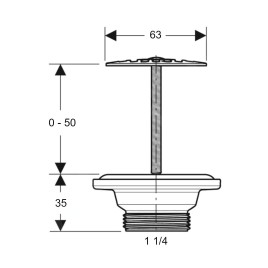 Geberit Accessoires - Vanne de vidange avec sortie libre, inox 152.005.00.1