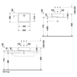 Duravit Vero - Vasque, 500x380 mm, avec WonderGliss, blanc alpin 04555000001