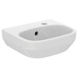 Ideal Standard i.Life A - Lave-mains 350x300 mm, avec trop-plein, trou pour robinetterie à droite, blanc T471001