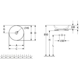 Villeroy & Boch Loop&Friends - Vasque, diamètre 380 mm, sans trop-plein, blanc alpin 4A450101
