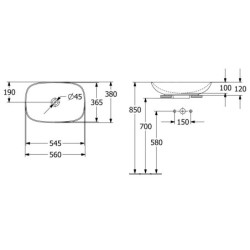 Villeroy & Boch Loop&Friends - Vasque, 560x380 mm, avec trop-plein, blanc alpin 4A490001
