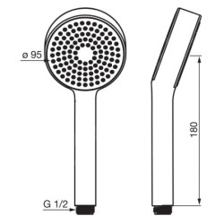 Hansa Basicjet - Pommeau de douche,1 jet, chrome 44610400