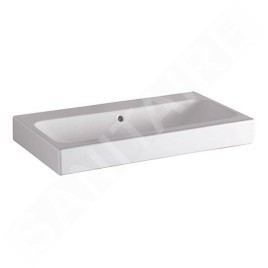 Geberit iCon - Lavabo 750x485 mm, sans trou, avec trop-plein, avec KeraTect, blanc 124078600