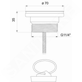 Novaservis Accessoires - Bouchon d'évier 5/4", plastique 439,P