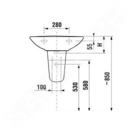 Jika Universal - Demi-colonne, 270x235 mm, blanc H8193910000001
