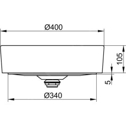 Keuco Stageline - Vasque, diamètre 400 mm, sans trop-plein, blanc 32880310400