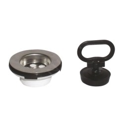 Bruckner Accessoires - Sortie de lavabo et bouchon 5/4", acier inoxydable 151.119.0