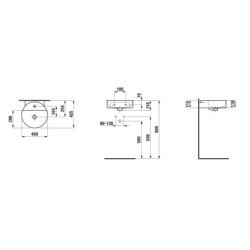 Laufen VAL - Lave-mains, 40x43 cm, avec trop-plein, trou pour robinetterie , blanc H8112810001041