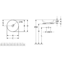 Villeroy & Boch Loop&Friends - Vasque, diamètre 420 mm, sans trop-plein, blanc alpin 4A460101