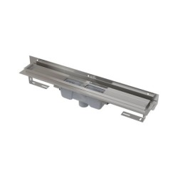 Alcadrain Douchegoten - Bac à douche Flexible 1050 mm, avec collier réglable au mur, écoulement vertical, acier inoxydable