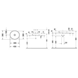 Duravit Starck 2 - Vasque, 435x395 mm, sans trop-plein, WonderGliss, blanc 23214400001