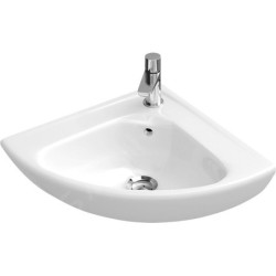 Villeroy & Boch O.novo - Lave-mains Compact 415x415 mm, avec trop-plein, un trou pour robinetterie, blanc alpin 73274001