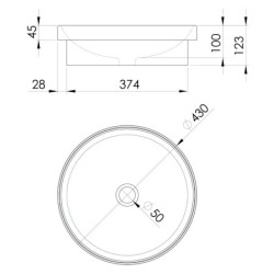 Sapho Lavabos - Lavabo, diamètre 43 cm, sans trop-plein, sans trou pour robinetterie, blanc 3041