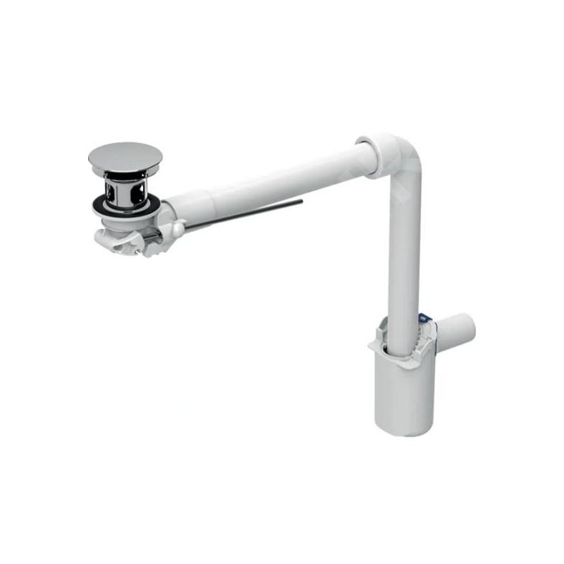 Geberit Accessoires - Siphon gain de place,  pour les lavabos avec trop-plein, bonde avec tirette, chrome 152.072.21.1