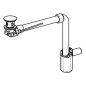 Geberit Accessoires - Siphon gain de place,  pour les lavabos avec trop-plein, bonde avec tirette, chrome 152.072.21.1