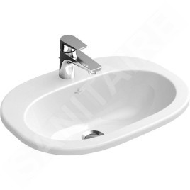 Villeroy & Boch O.novo - Vasque encastrée 560x405 mm, sans trop-plein, avec trou de robinetterie, blanc alpin 41615701