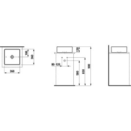 Laufen Living - 360x360 mm, sans trop-plein, avec LCC, blanc H8114334001121