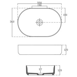 Sapho Infinity - Vasque, 550x360 mm, sans trop-plein, blanc 10NF65055