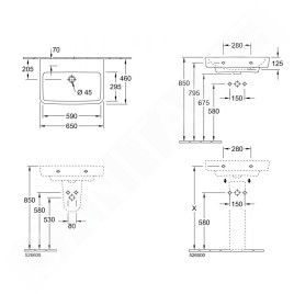 Villeroy & Boch O.novo - Vasque, 600x460 mm, sans trop-plein, sans trou pour robinet, blanc alpin 4A416F01