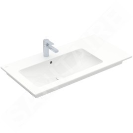 Villeroy & Boch Venticello - Meuble lavabo 1000x500 mm, avec trop-plein, trou de robinetterie, blanc alpin 4134L101