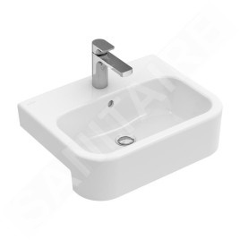 Villeroy & Boch Architectura - Vasque semi-encastrée 550x430 mm, avec trop-plein, trou de robinetterie, blanc alpin 41905501