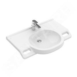 Villeroy & Boch ViCare - Lavabo Vita 800x550 mm, sans trop-plein, avec trou de robinetterie, AntiBac, CeramicPlus, blanc alpin