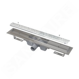 Alcadrain Douchegoten - Bac à douche Antivandale 1150 mm, avec grille, tapis en acier inoxydable APZ11-1150M