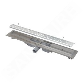 Alcadrain Douchegoten - Bac à douche Antivandal Low 750 mm, avec grille, acier inoxydable brillant APZ111-750L
