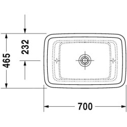 Duravit Puravida - Vasque sans trou et sans trop-plein, 700 x 465 mm, blanc 0369700000