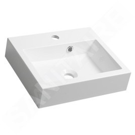 Sapho Orinoko - Lavabo 420x360 mm, marbre coulé, blanc OR042
