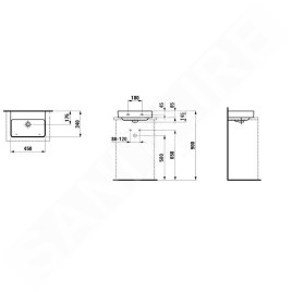 Laufen Pro S - Lave-mains 450x340 mm, sans trou pour robinetterie, blanc H8169610001091