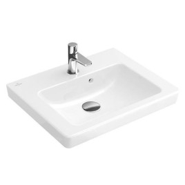 Villeroy & Boch Subway 2.0 - Meuble lave-mains 450x370 mm, avec trop-plein et trou pour la robinetterie, CeramicPlus, blanc